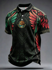 Men's Mexico Football Lover Art Printed Casual Tops