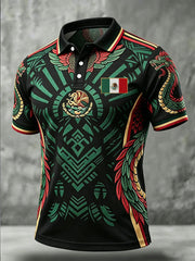 Men's Mexico Football Lover Art Printed Casual Tops