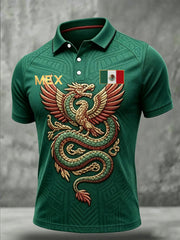 Men's Mexico Football Lover Art Printed Casual Tops