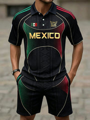 Men's Mexico Football Lover Art Printed Sets