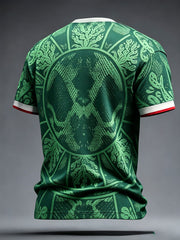 Men's Mexico Football Lover Art Printed T-shirt