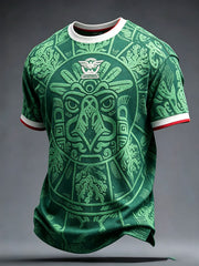 Men's Mexico Football Lover Art Printed T-shirt