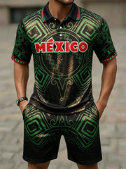 Men's Mexico Football Lover Art Printed Sets