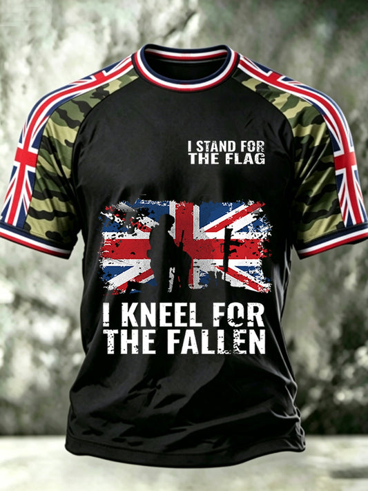 Men's I STAND FOR THE FLAG I KNEEL FOR THE FALLEN short sleeve t-shirt