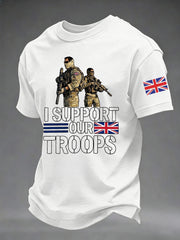 Men's I Support Our Troops Printed T-shirt