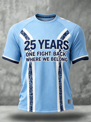 Men's Cov Is Back Football Lover Sky Blues Printed T-shirt