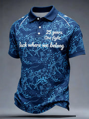 Men's Cov Is Back Football Lover Sky Blues Printed Casual Tops