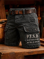 Men's PTSD Awareness Veteran Printed Shorts