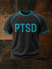 Men's PTSD Awareness Veteran Printed T-shirt