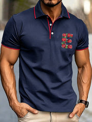 Men's England Rugby Lover Roses Art Printed Casual Tops