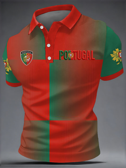 Men's Portuguese Football Print Casual Top