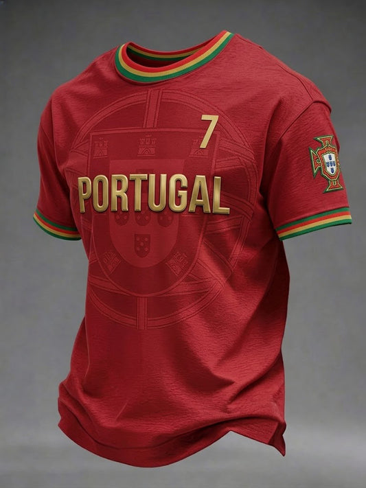 Men's PORTUGAL Football Printed T-shirt