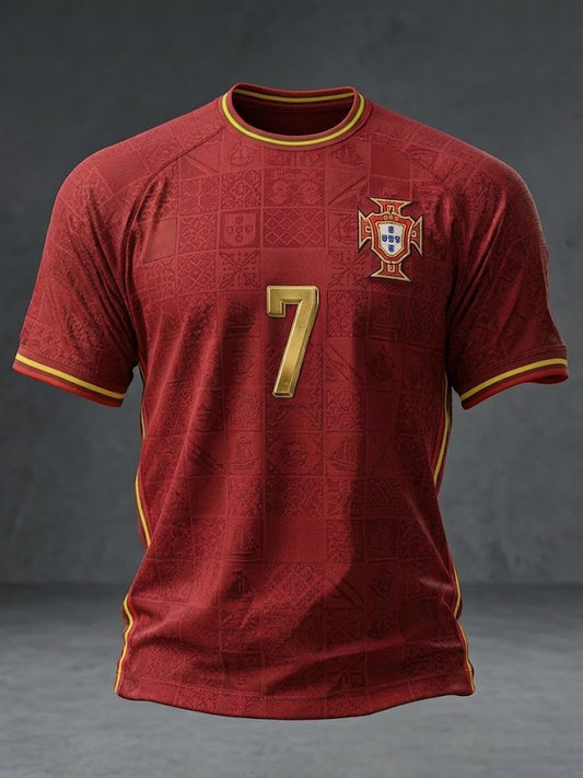 Men's PORTUGAL Football Printed T-shirt