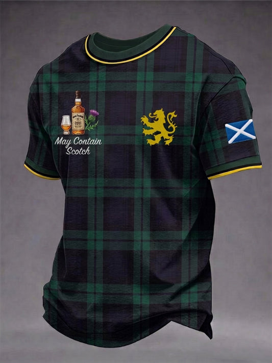 Men's Funny Scotch Whisky May Contain Scotch Short Sleeve T-shirt