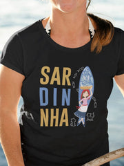 Women's Santos Populares Sardinha Art Printed Waffle T-shirt