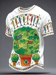 Men's Santos Populares Sardinha Art Printed T-shirt
