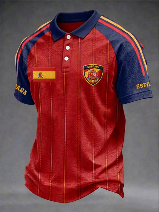 Men's Gift For España Soccer Fans Casual Polo