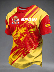 Men's Spanish Football Printed T-shirt