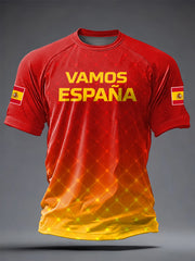 Men's Spanish Football Printed Casual short sleeves t-shirt