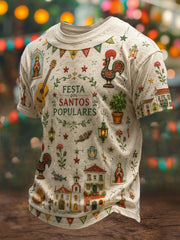 Men's Santos Populares Art Printed T-shirt