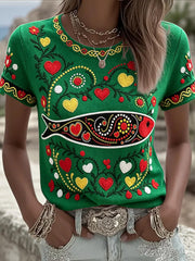 Women's Santos Populares Art Printed T-shirt