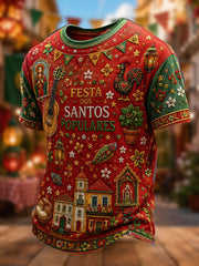 Men's Santos Populares Art Printed T-shirt