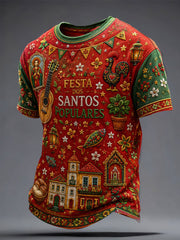 Men's Santos Populares Art Printed T-shirt