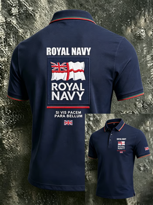 Men's British Navy Print polo shirt