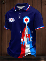 Men's Scotland Football Blue Lover Printed Casual Tops