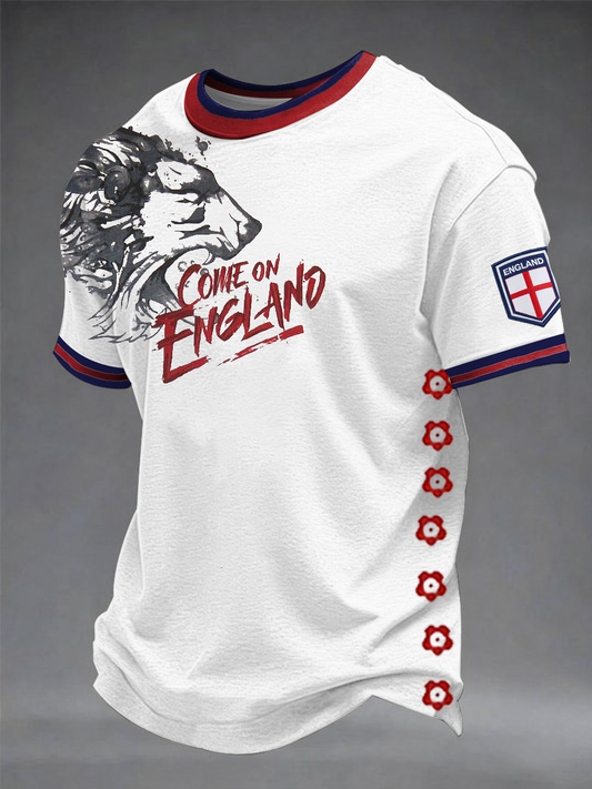 Men's UK Football Lover England Printed short sleeves t-shirt