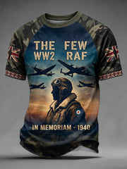 Men's UK Flag Veteran Camouflage Print Casual Tee