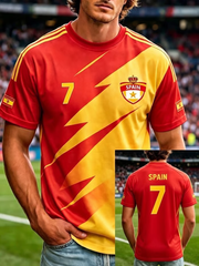 Men's Spanish Football Print short sleeve t-shirt