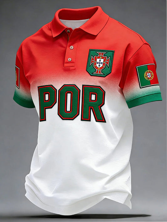 Men's Portuguese Football Print Casual Top