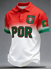 Men's Portuguese Football Print Casual Top