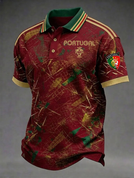 Men's Portuguese Football Print Casual Top