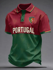 Men's Portuguese Football Print Casual Top