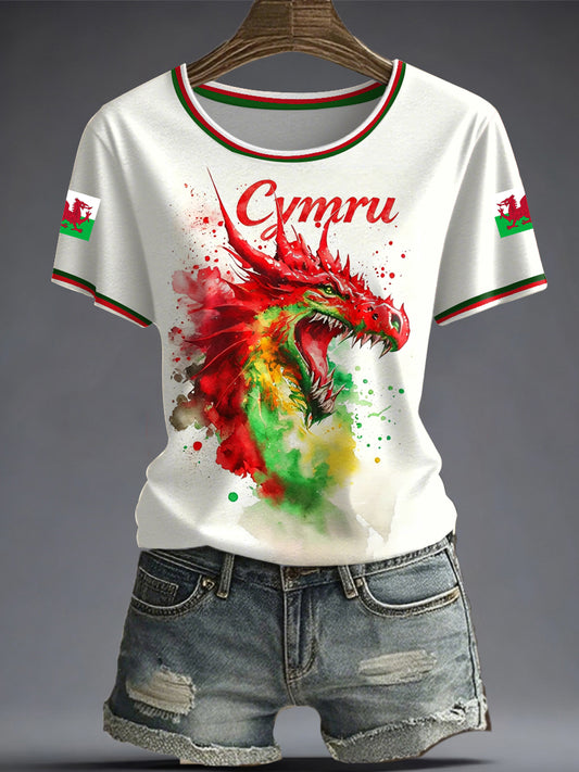 Women's Welsh Dragon Printed T-shirt