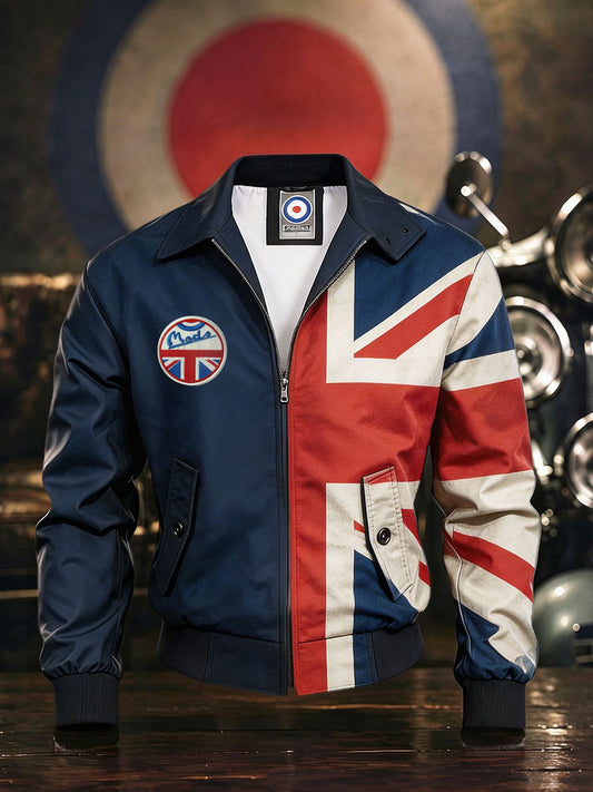 Men's UK Mods Music Lover Printed Harrington Jacket