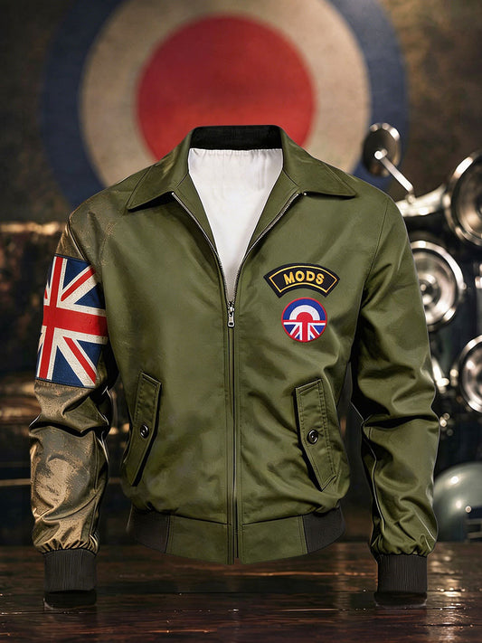 Men's UK Mods Music Lover Printed Harrington Jacket