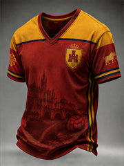 Men's Spanish Football V-neck T-shirt