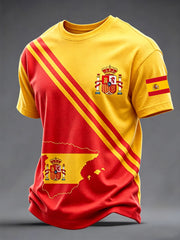 Men's Gift For Spain Soccer Fans Print Casua Tee