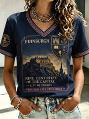 Women's Edinburgh City Proud Art Printed T-shirt