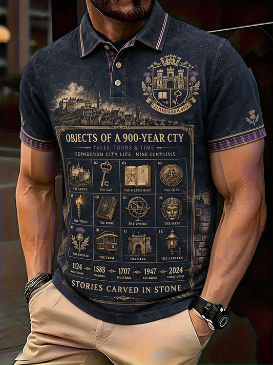 Men's Edinburgh City Proud Art Printed Casual Tops
