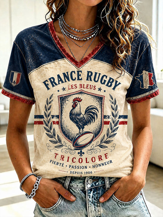 Women's France Rugby Short-sleeved T-shirt