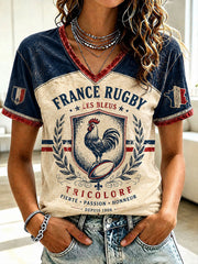Women's France Rugby Short-sleeved T-shirt