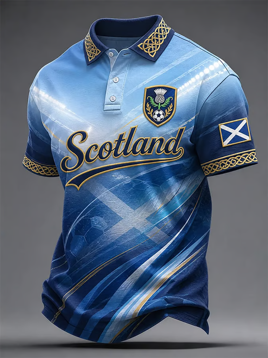 Men's UK Football Lover Scotland Printed polo shirt