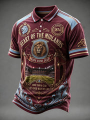 Men's Gift For football Fans Print Casual Polo