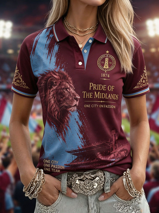 Women's Gift For football Fans Print Casual Polo