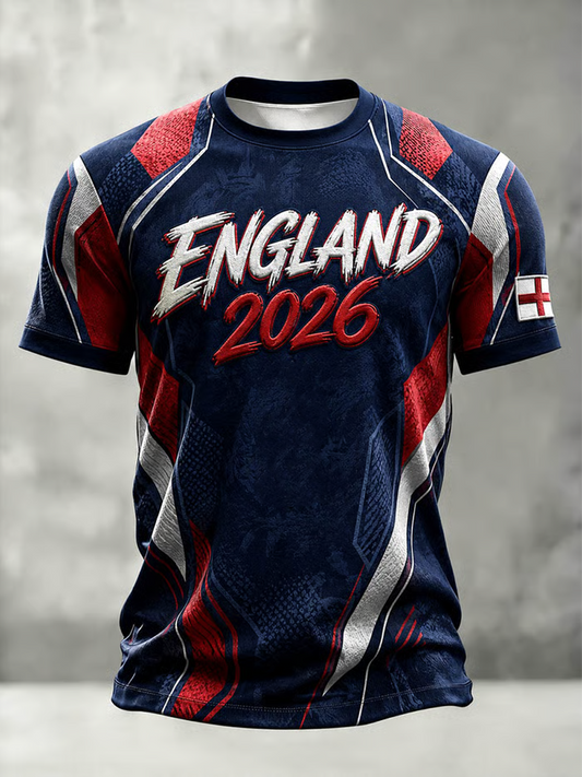 Men's UK Football Lover England Printed short sleeves t-shirt