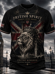 Men's Vintage British Flag Printed Short Sleeves T-shirt